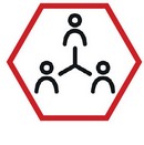 Icon of three people connected in a network